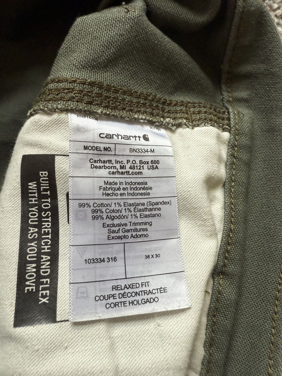 Carhartt Carhartt Rugged Flex Relaxed Fit Cargo Pants 36x30 Olive Size US 36 / EU 52 - 6 Thumbnail