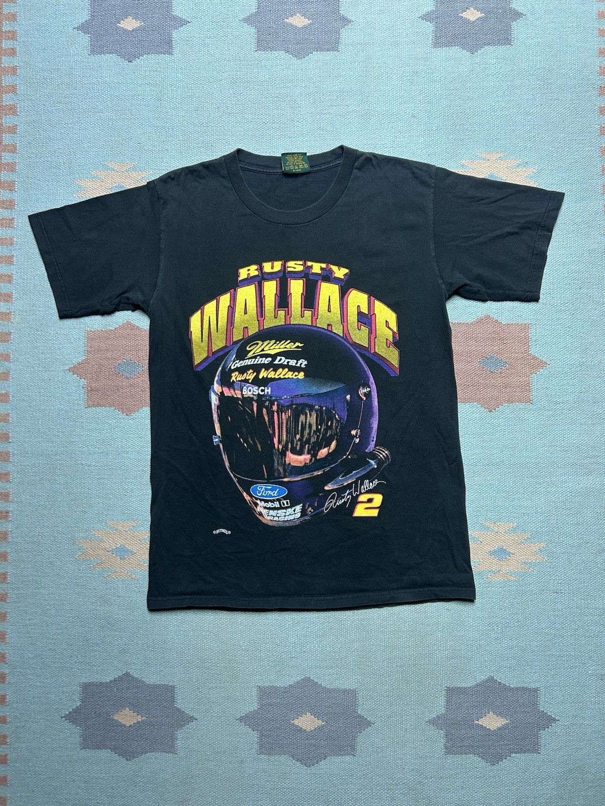 Vintage Vtg t shirt rusty wallace nascar miller beer faded large Size US L / EU 52-54 / 3 - 1 Thumbnail