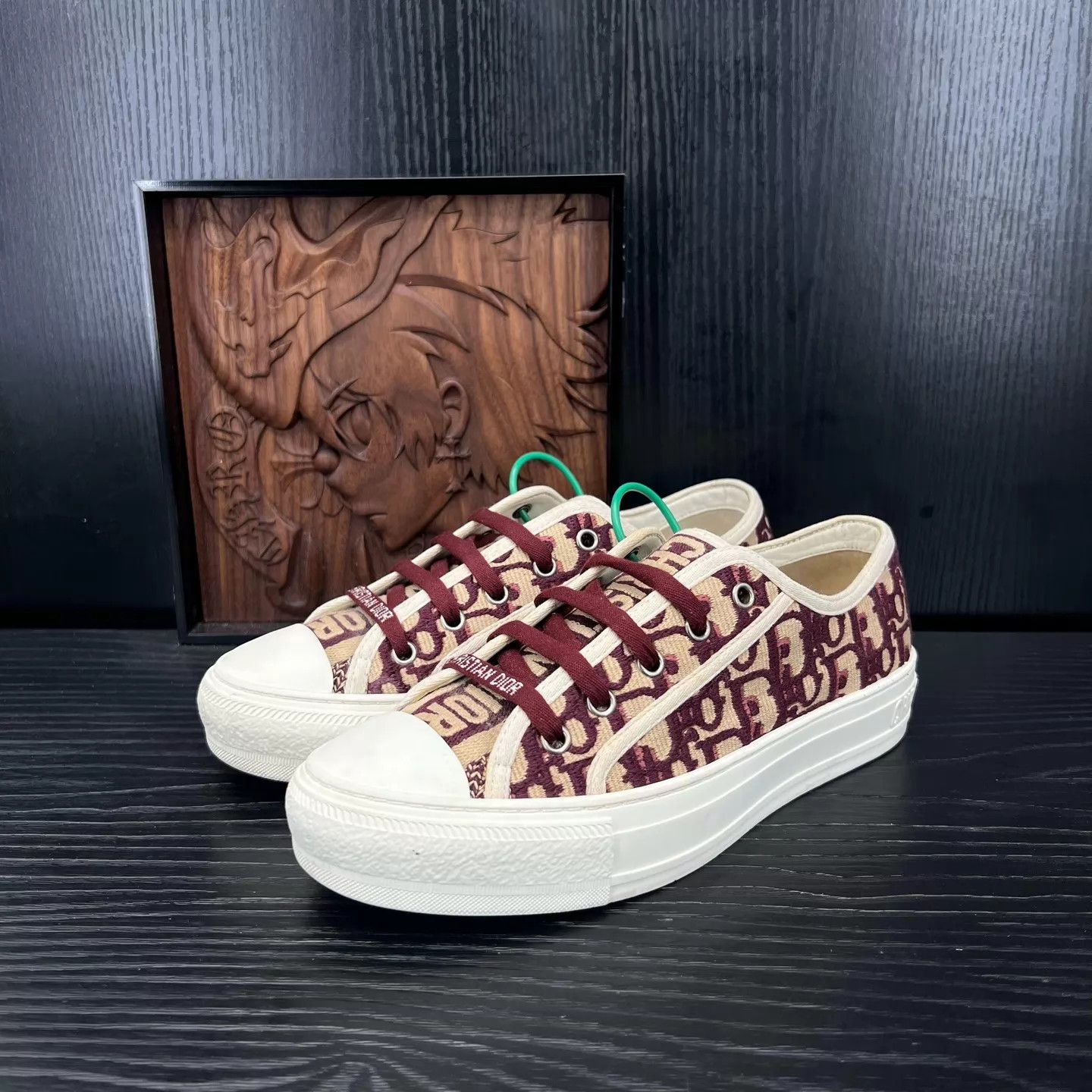 Dior Dior Walk Wine Red Allover 37.5 Mint With Box Size US 7 / IT 37 - 1 Thumbnail