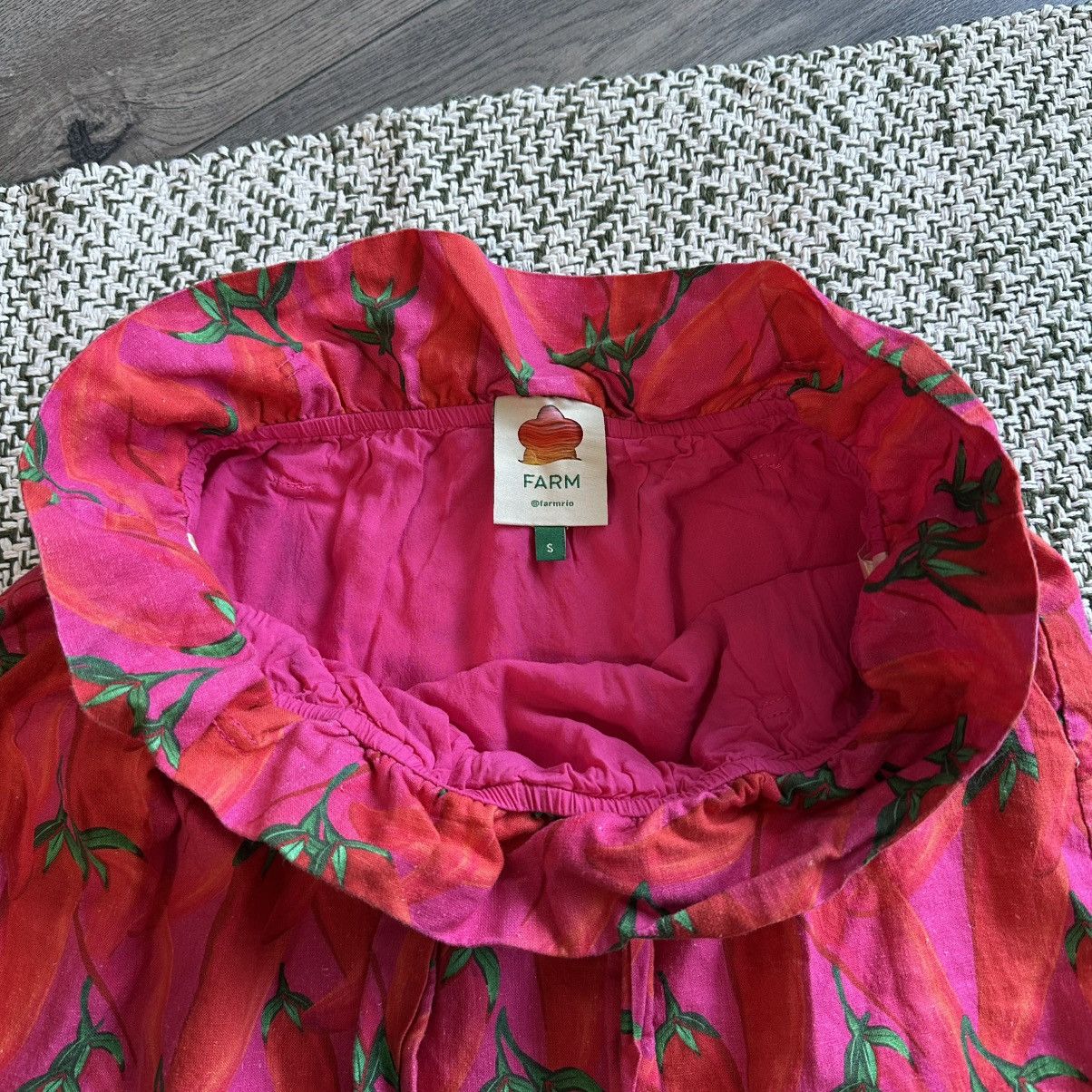 Farm Rio FARM Rio Pink & Red Chili Peppers Paperbag Mini Skirt Size 26" / US 2 / IT 38 - 5 Thumbnail
