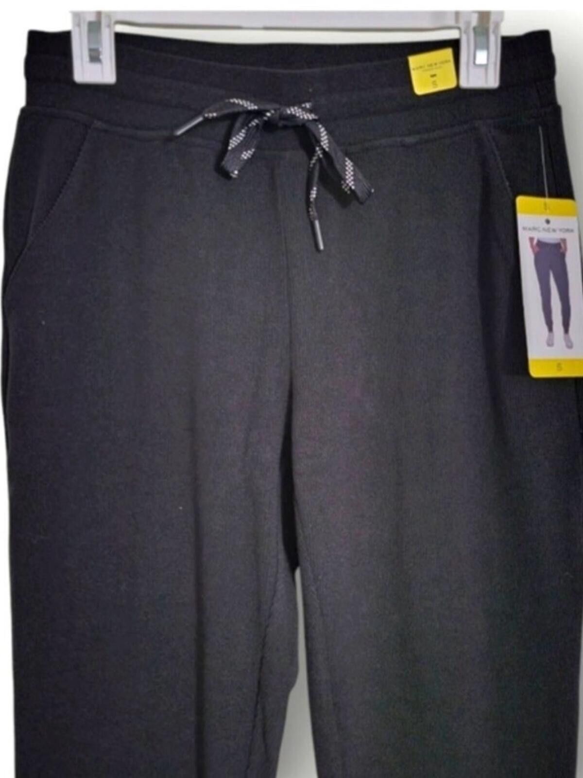 Other Marc New York Black Slim Jogger Leggings with Drawstring Size 28" / US 6 / IT 42 - 4 Thumbnail