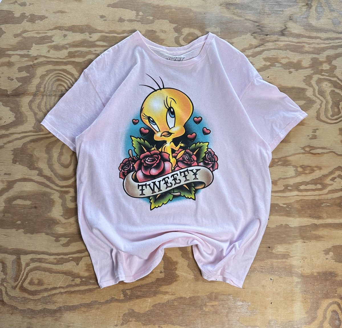 Cartoon Network × Designer Looney Tunes Pink Tweety graphic tee, Used in good condition Size US L / EU 52-54 / 3 - 1 Thumbnail