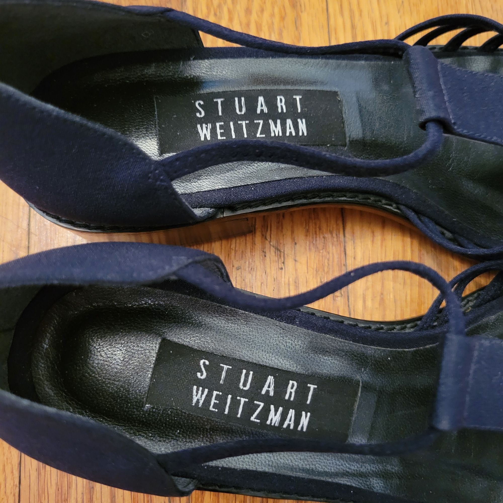 Stuart Weitzman Stuart Weitzman Navy Blue Leather Caged Sandals Heels 6B Pro Size US 6 / IT 36 - 3 Thumbnail