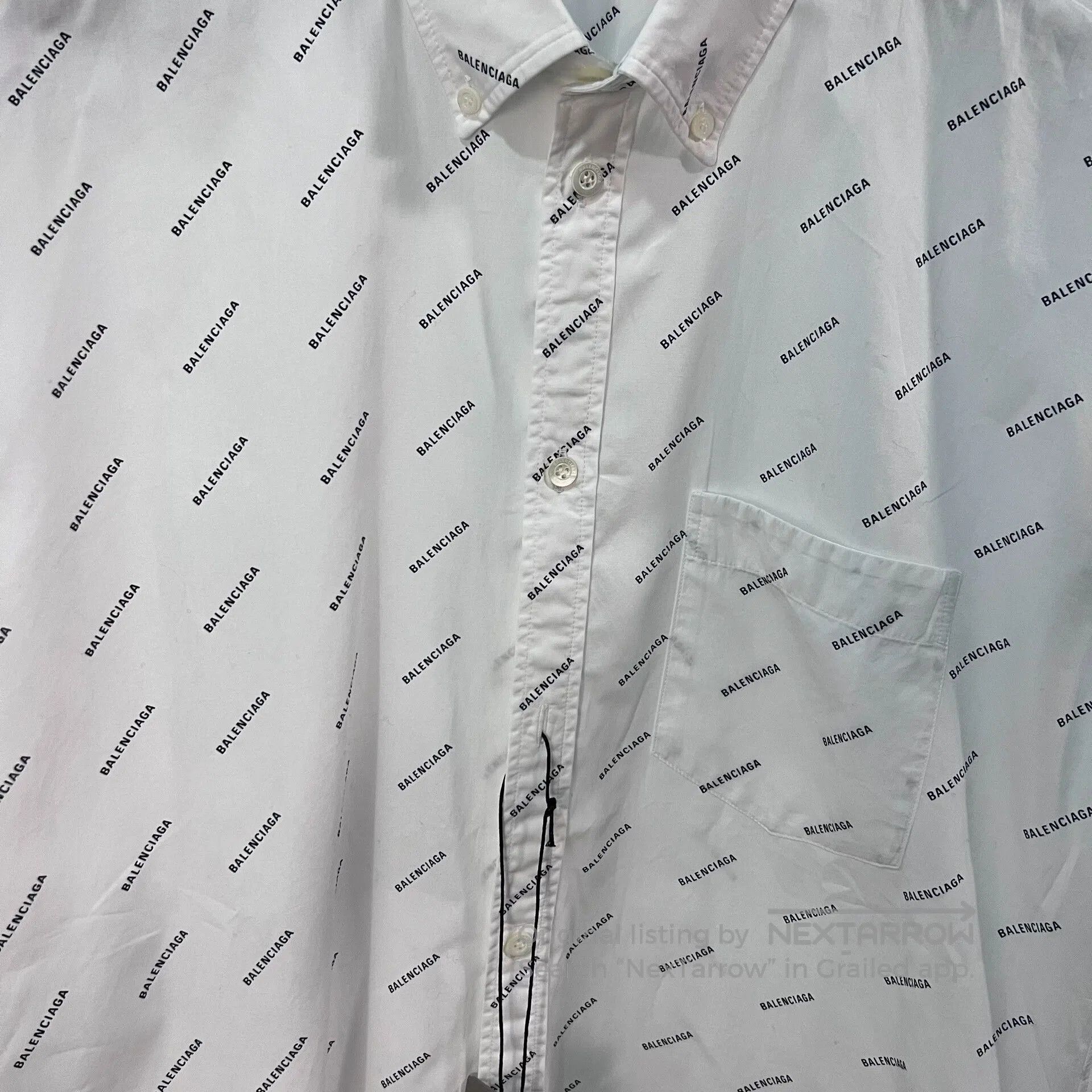 Balenciaga balenciaga white short sleeve logo shirt. Size US M / EU 48-50 / 2 - 2 Thumbnail