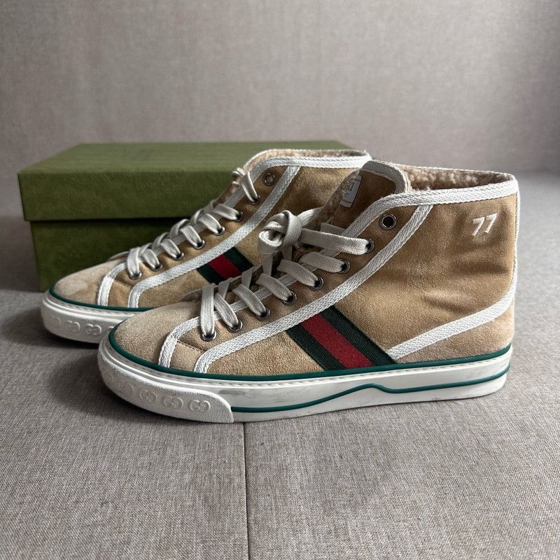 Gucci Gucci Tennis 1977 High-Top Sneakers in Beige Size US 7.5 / EU 40-41 - 1 Thumbnail