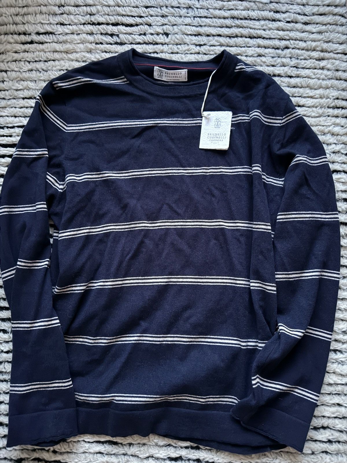 image of Brunello Cucinelli Cashmere Sweater in Navy, Men's (Size Medium)