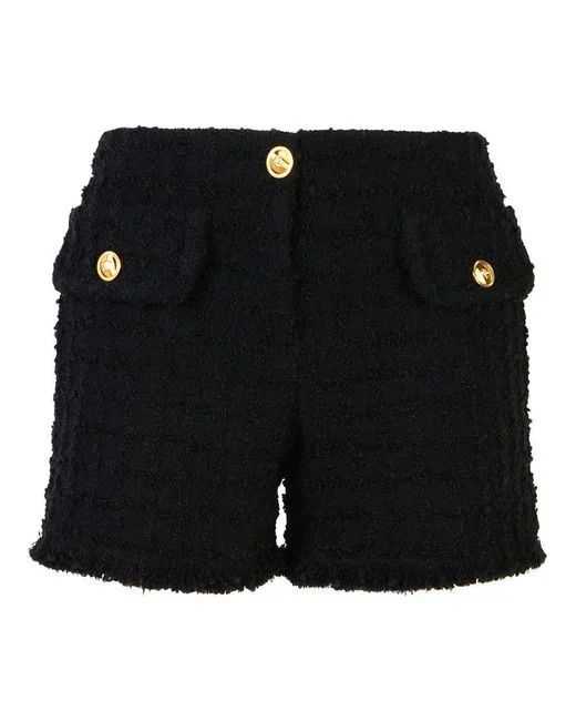 Versace o1s22i1n1024 Heritage Tweed Mini Short in Black Size 27" / US 4 / IT 40 - 1 Thumbnail