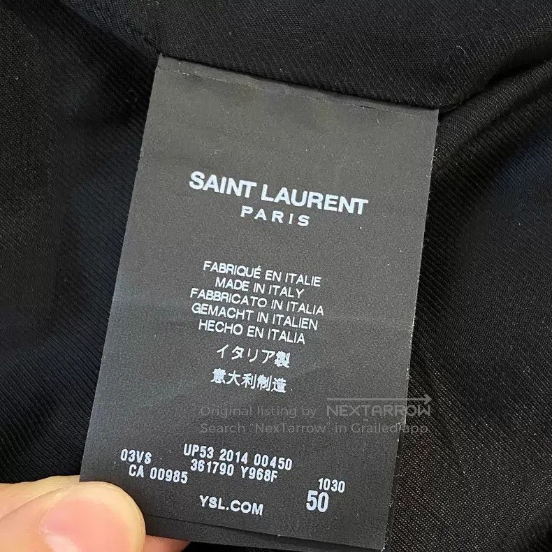 Saint Laurent Paris Saint Laurent Paris Gray Horsehair Patchwork Baseball Jack Size US M / EU 48-50 / 2 - 5 Thumbnail