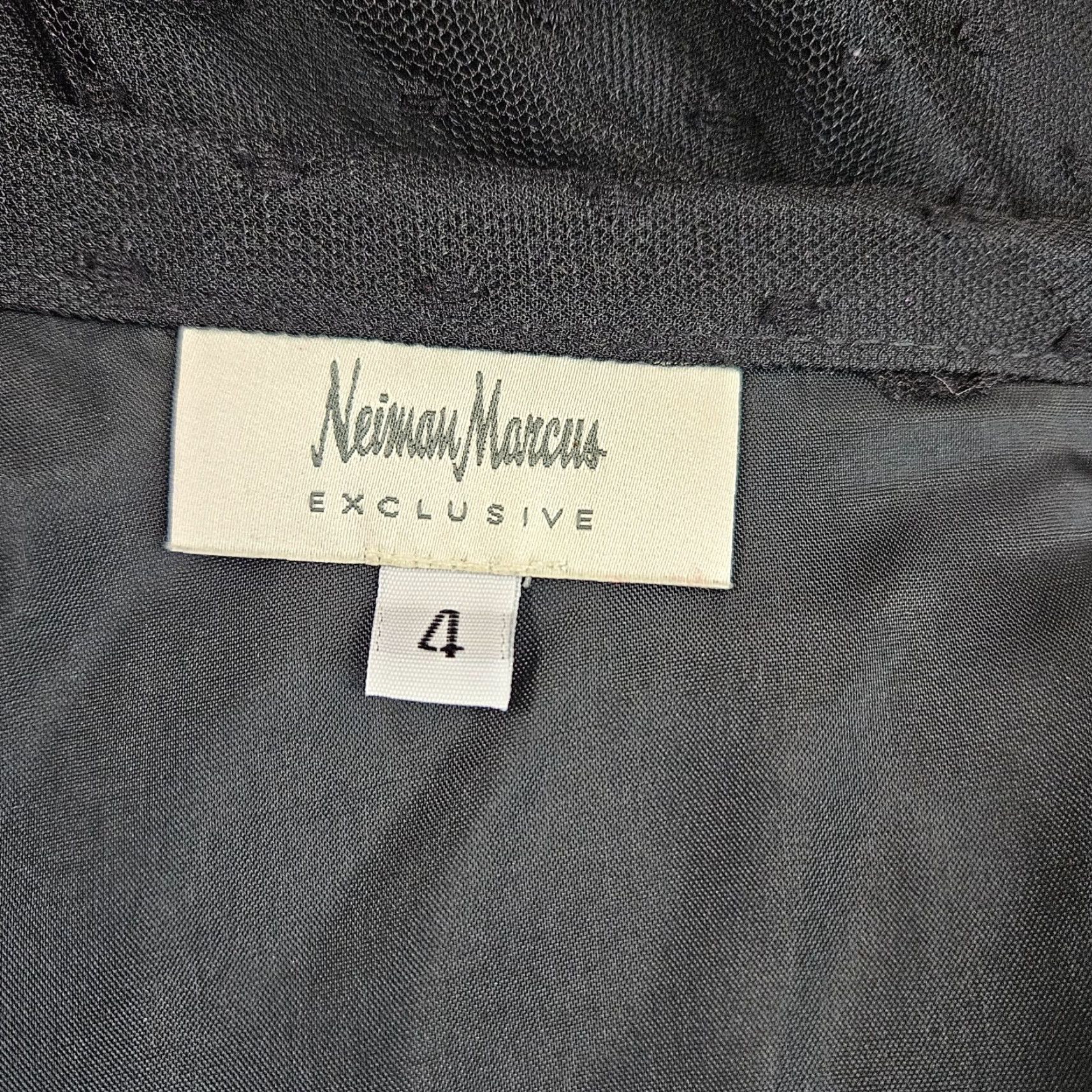 Neiman Marcus VINTAGE Neiman Marcus Womens Skirt Black Polka Dot Nylon Zip Knee Length A-Line Size 4 Womens Size 27" / US 4 / IT 40 - 5 Thumbnail