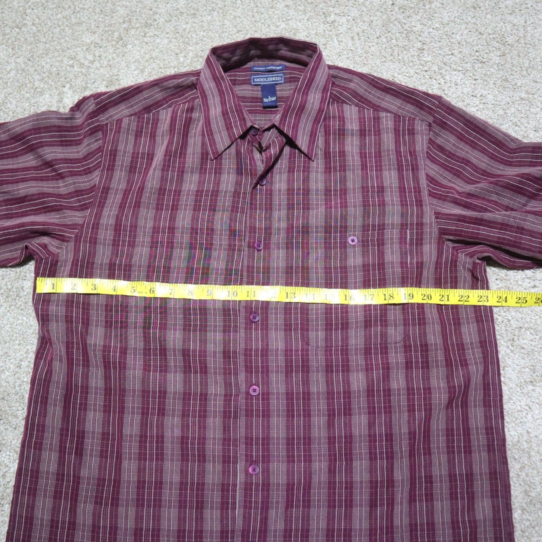 Vintage Saddlebred Shirt Button-Up Oxford Adult Mens L Purple Velvet? Size US XL / EU 56 / 4 - 4 Thumbnail