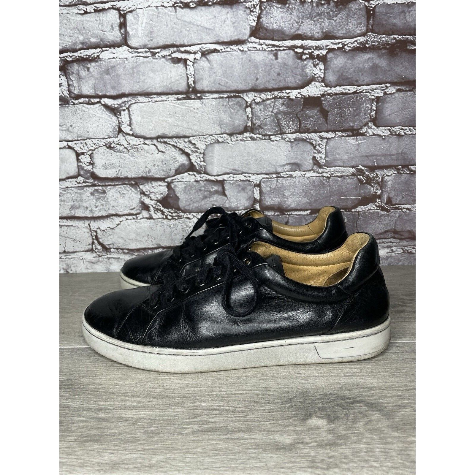 Magnanni Magnanni Elonso Black Leather Casual Lace Up Low Top Sneaker Size US 10 / EU 43 - 1 Thumbnail