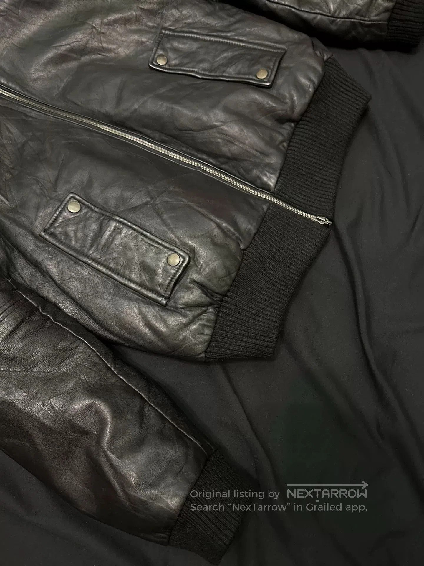 Vintage vintage black n2b bomber leather jacket. Size US L / EU 52-54 / 3 - 2 Thumbnail