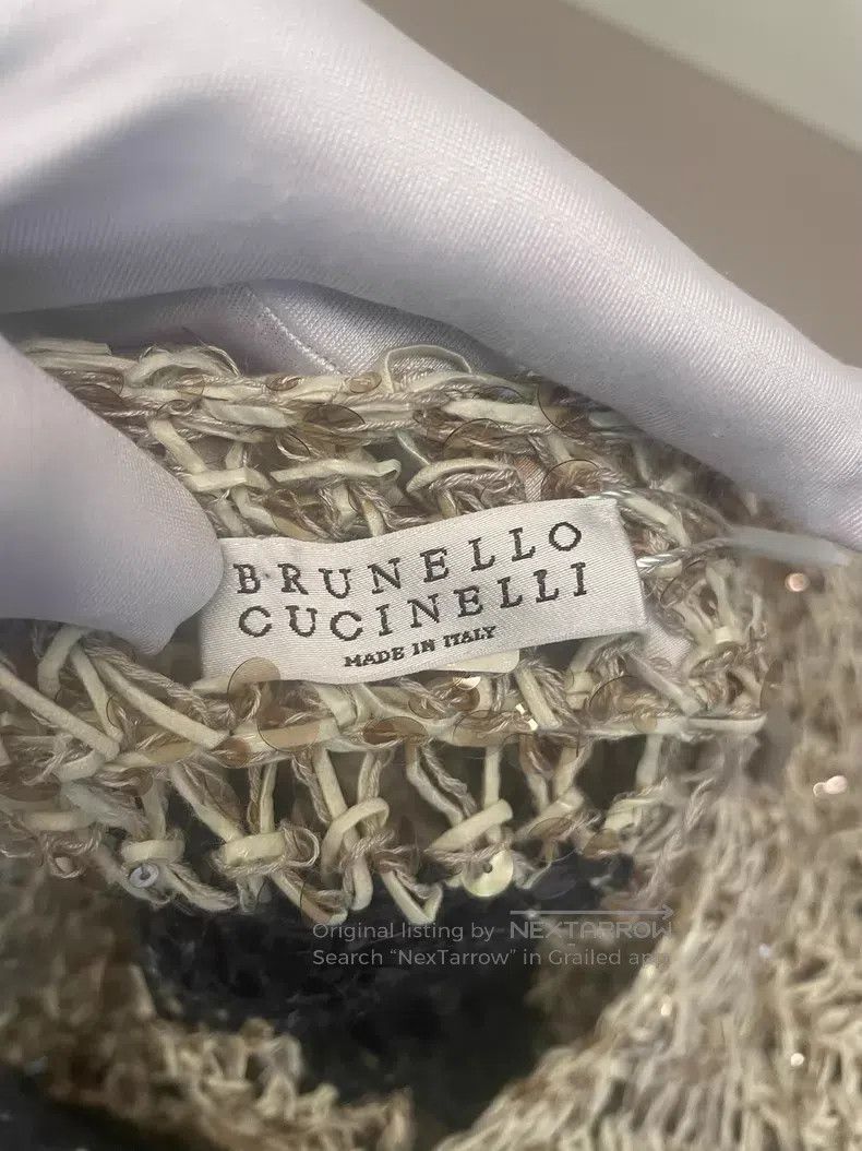 Brunello Cucinelli Brunello Cucinelli Beige mixed color sequin cotton and pol Size 3XL / US 20-22 - 3 Thumbnail