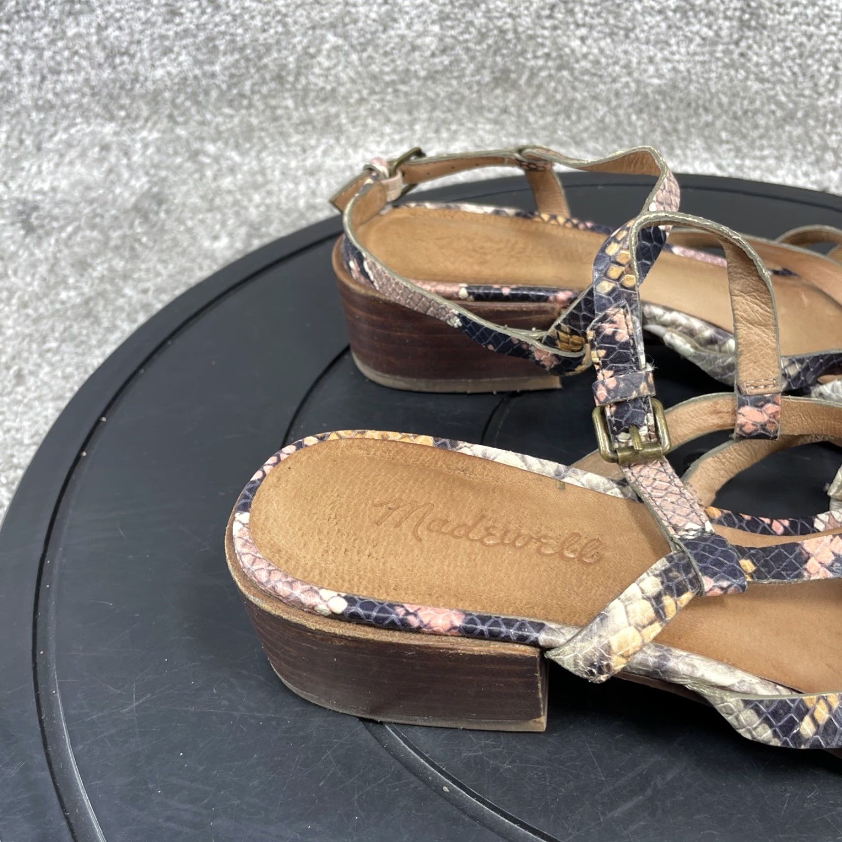 Madewell Madewell The Lori Sandals Womens Size 8.5 Multicolor Snake Embossed Leather Strappy Casual Outdoor Size US 6.5 / IT 36.5 - 3 Thumbnail