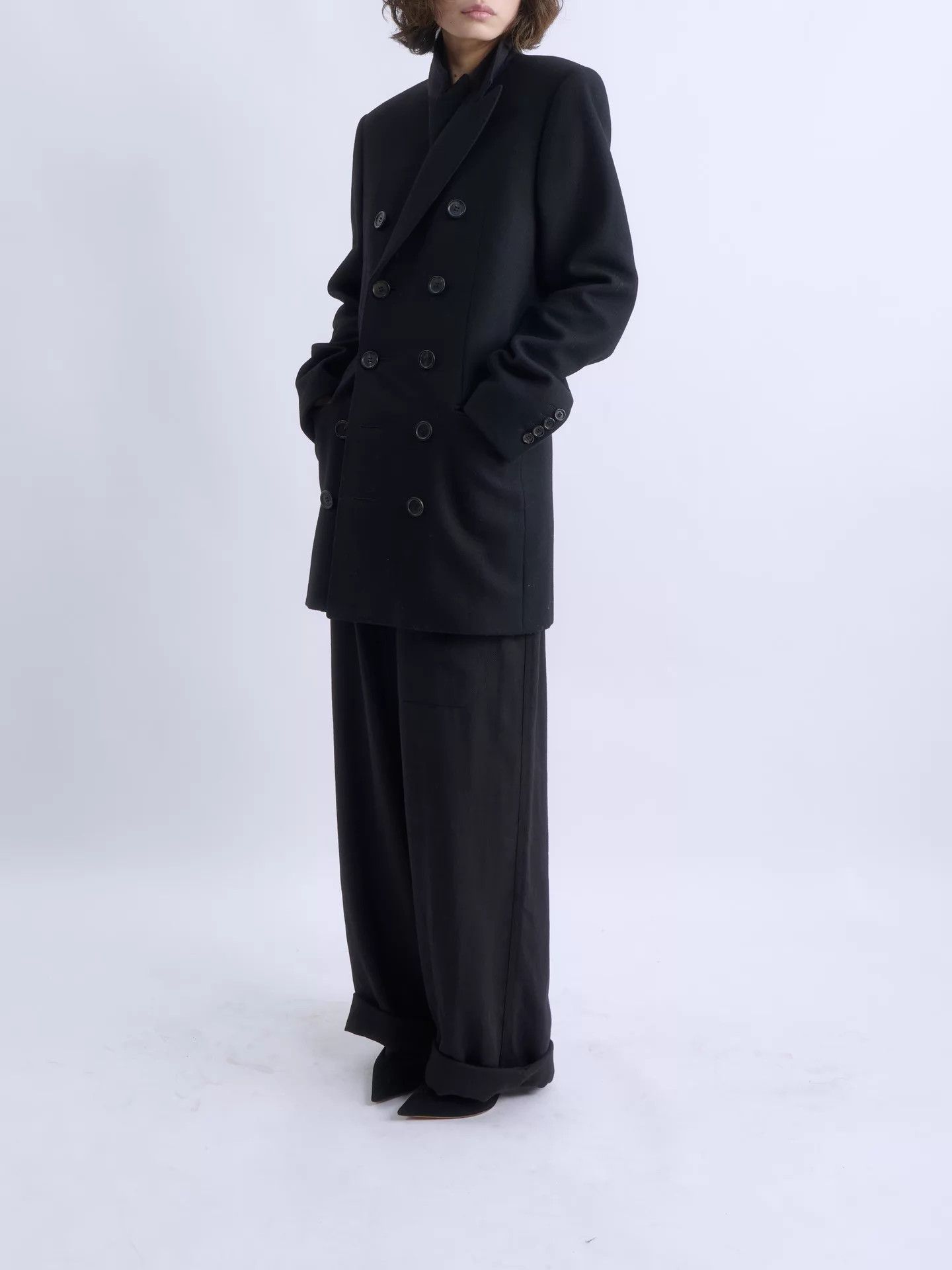 Dior DIOR HOMME 2006AW Double-Breasted Black Long Suit Size 46R - 4 Thumbnail