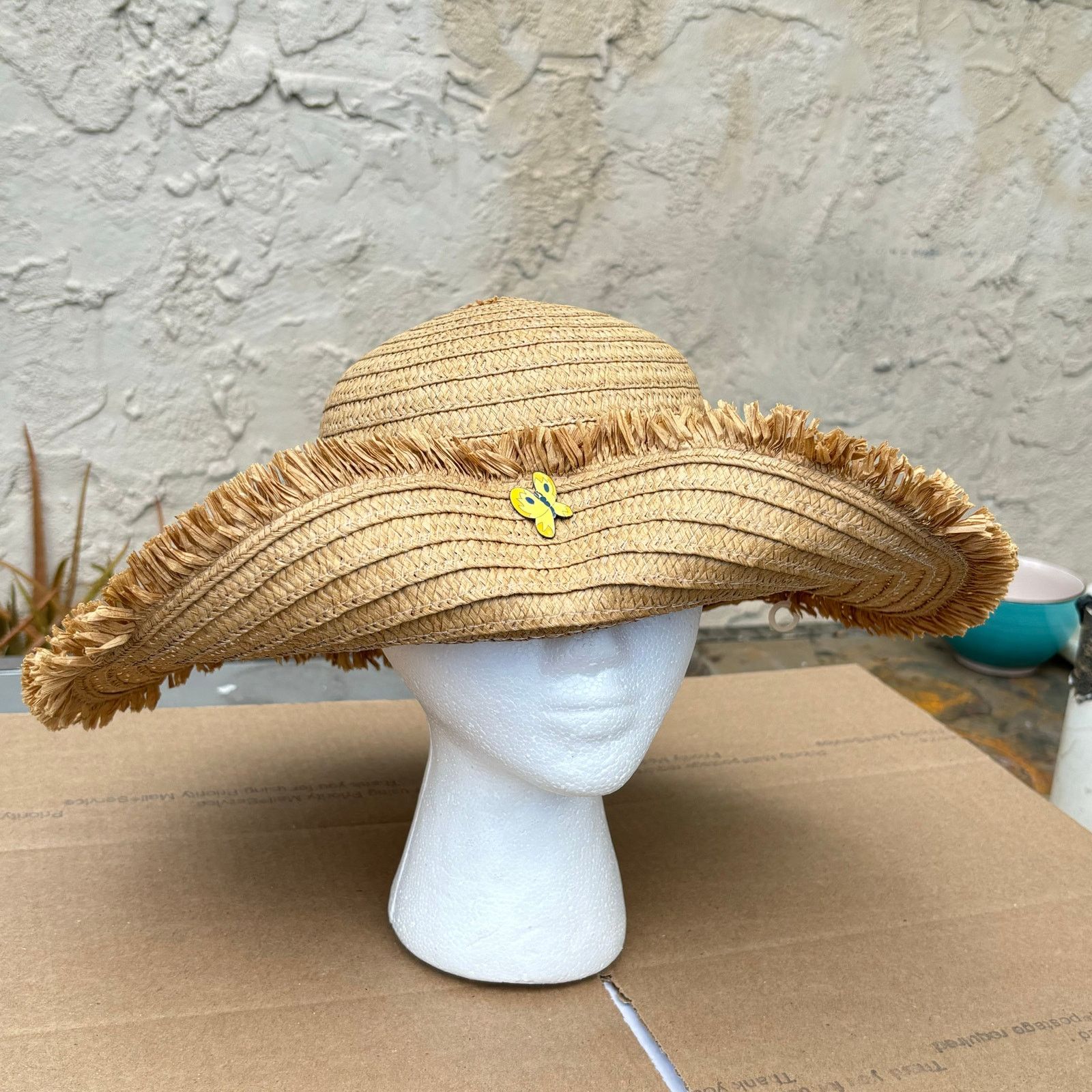 Other Women's Straw butterfly Hat Size ONE SIZE - 3 Thumbnail