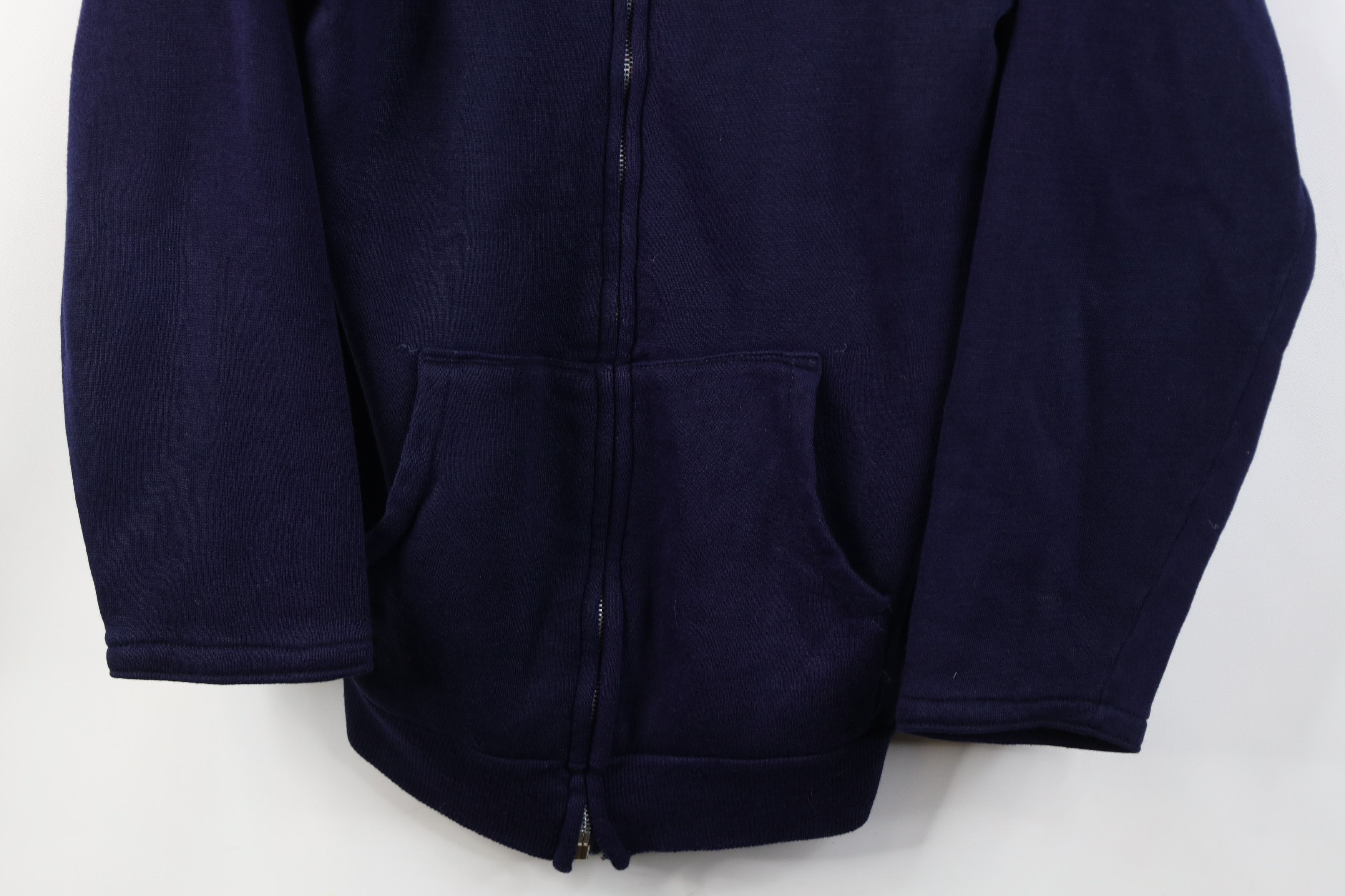Vintage Vintage 70s Streetwear Blank Full Zip Sweatshirt Blue USA Size M / US 6-8 / IT 42-44 - 3 Thumbnail