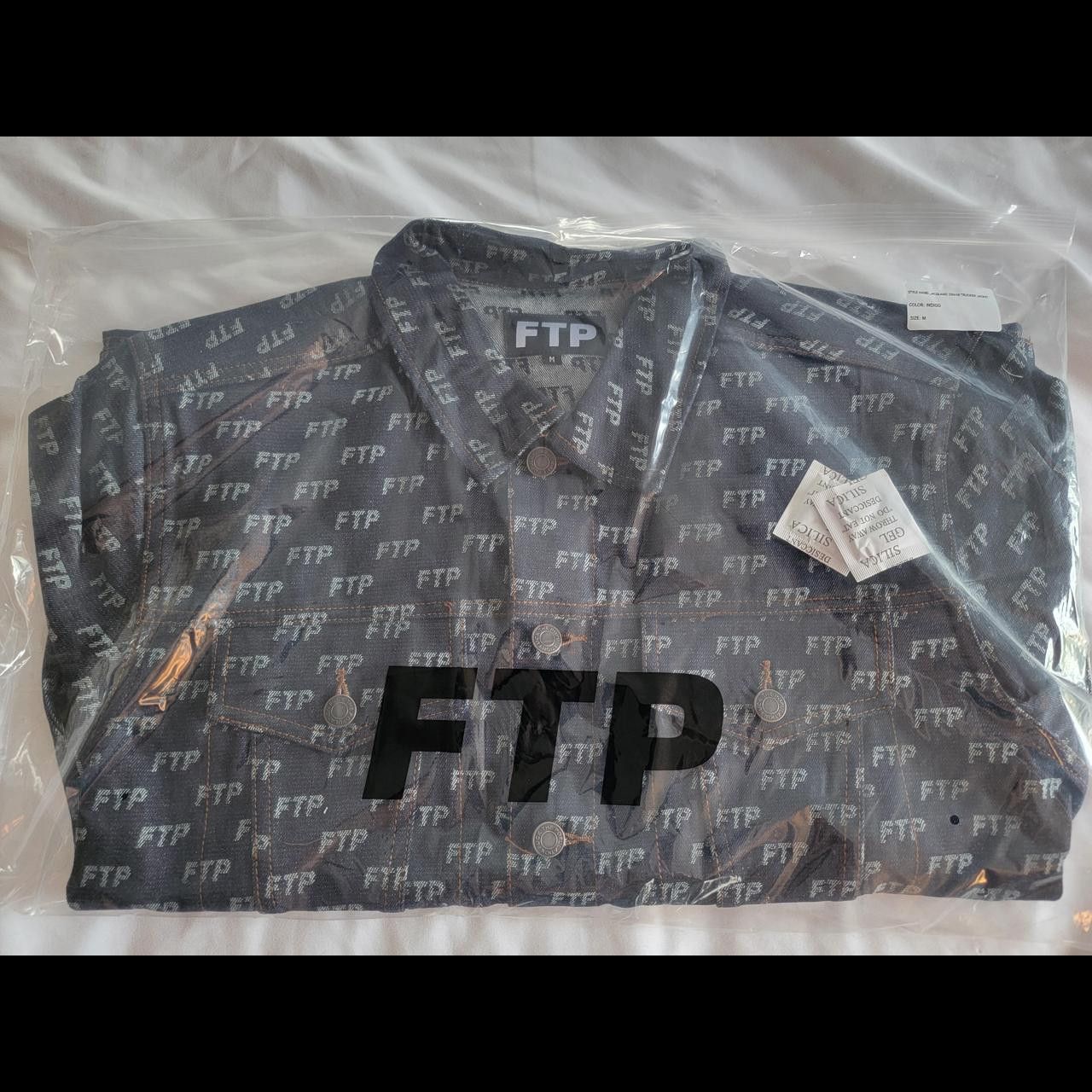 Fuck The Population FTP Jacquard All Over Print Denim Jacket (Indigo, M) Size US M / EU 48-50 / 2 - 3 Thumbnail