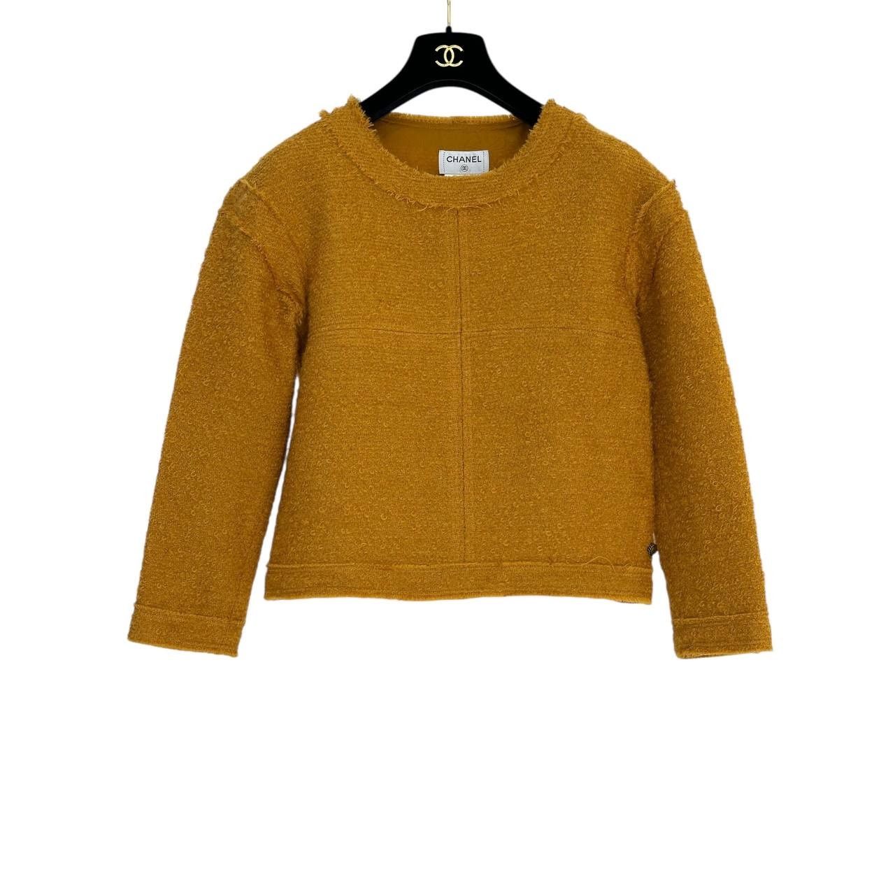 Chanel Chanel Mustard Tweed Long Sleeve Top - Sz. 38 Size S / US 4 / IT 40 - 1 Thumbnail