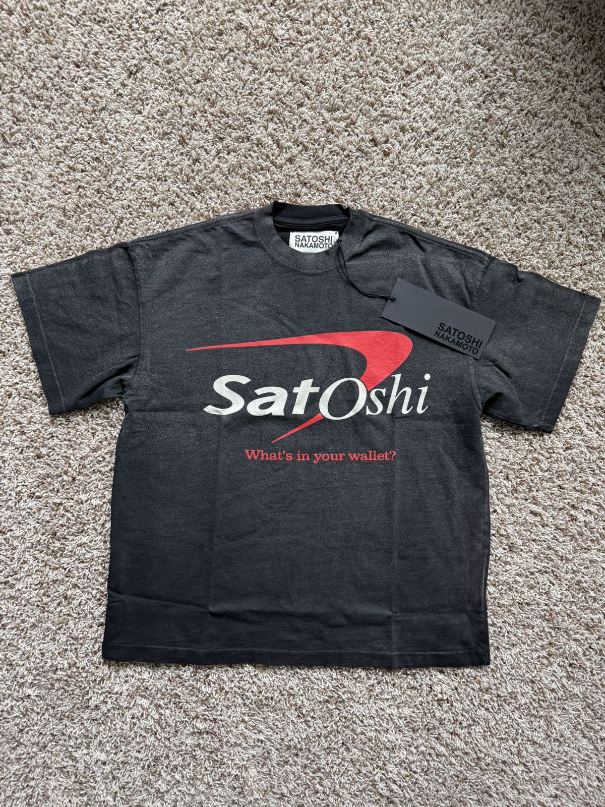 Satoshi Nakamoto Bank of Satoshi Tee Washed Black