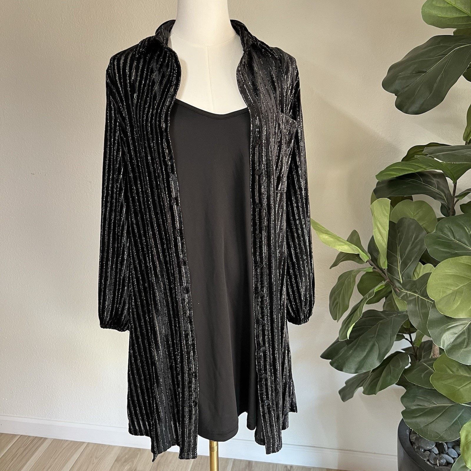 House of Harlow NWT House Of Harlow XS Long Sleeve Metallic Shirt Dress Size XS / US 0-2 / IT 36-38 - 6 Thumbnail