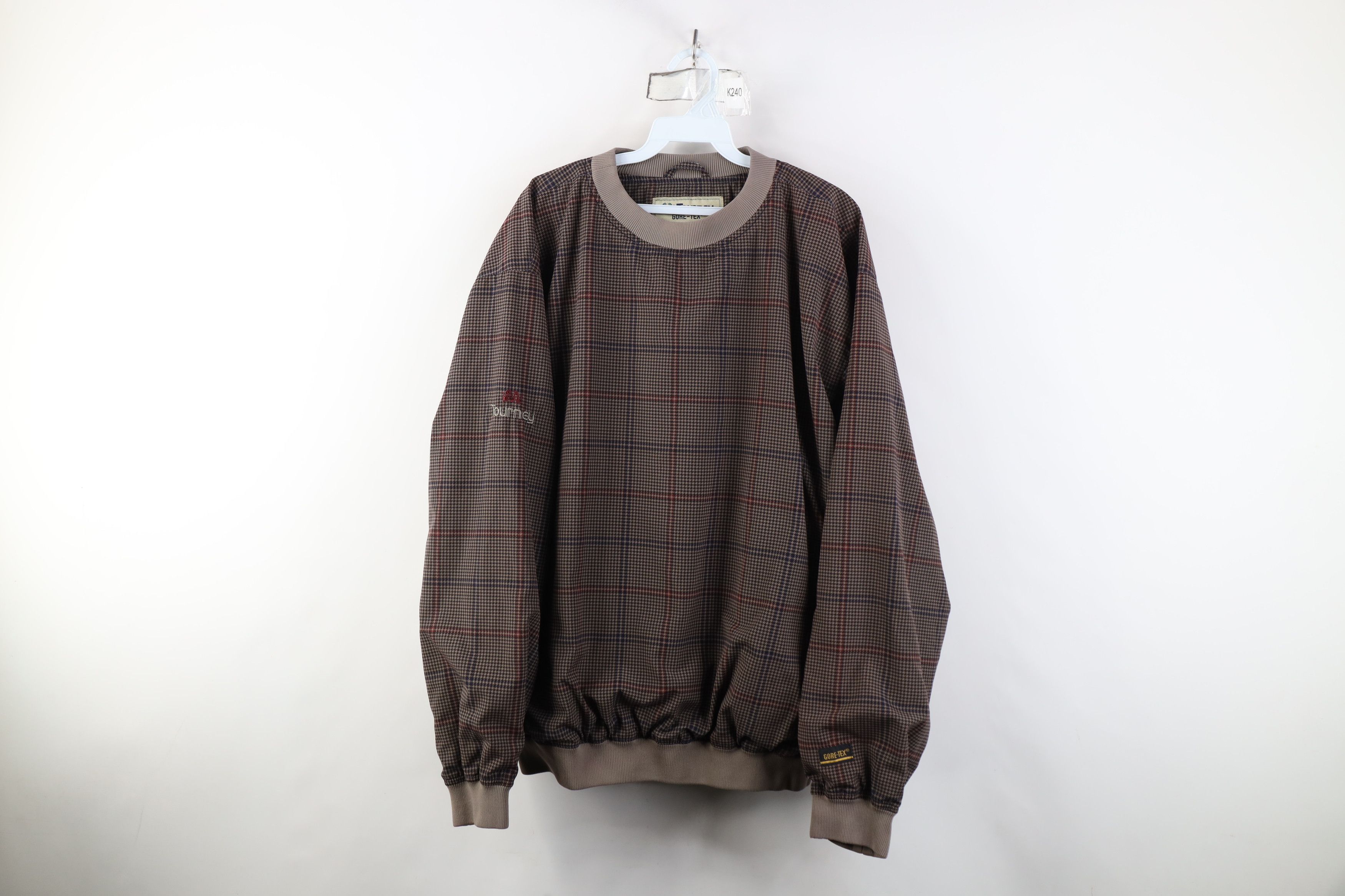 Vintage Vintage 90s Streetwear Houndstooth Pullover Rain Jacket Size US L / EU 52-54 / 3 - 1 Thumbnail