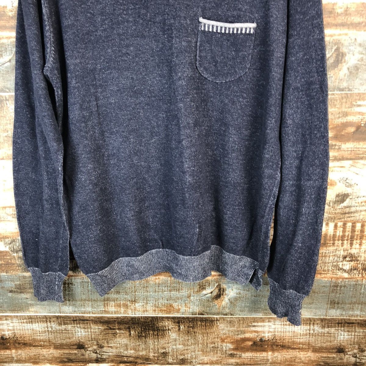 Homespun Knitwear × Japanese Brand × Takeo Kikuchi TK Shop Dark Blue Knitwear #A1544 Size US L / EU 52-54 / 3 - 6 Thumbnail