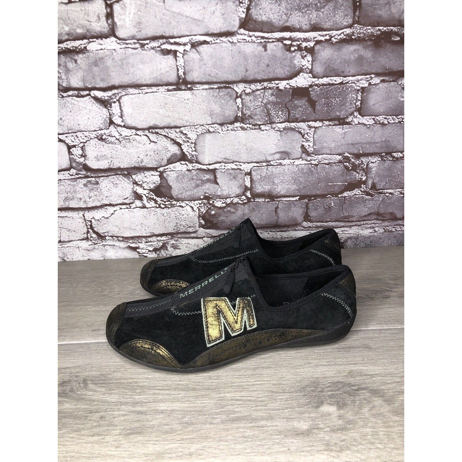 Merrell Merrell Arabesque Black Gold Mesh Front Zip Athletic Shoes W Size US 7 / IT 37 - 18 Thumbnail