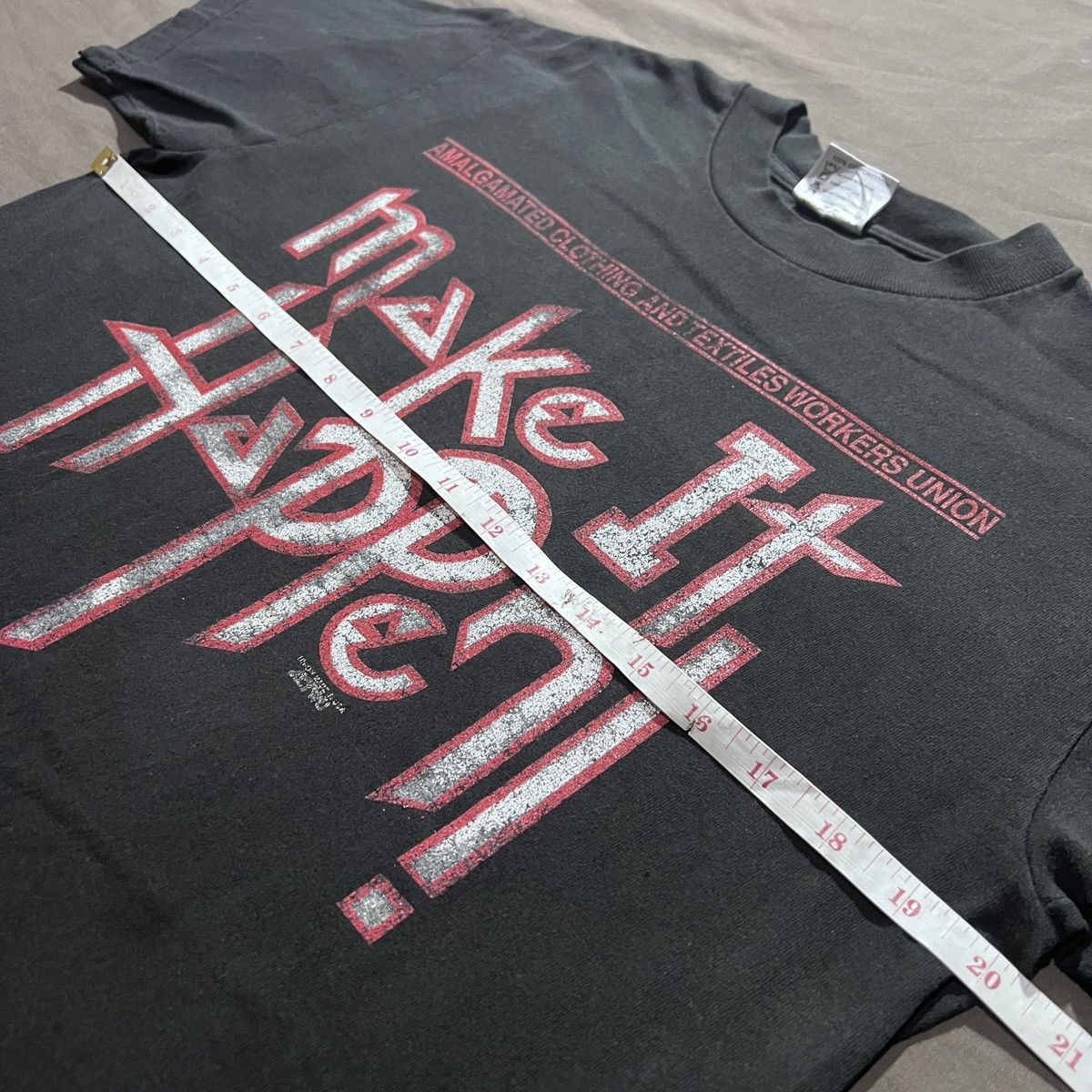 Vintage Vintage 90s ACTWU Make It Happen! Tee Faded Size US M / EU 48-50 / 2 - 6 Thumbnail