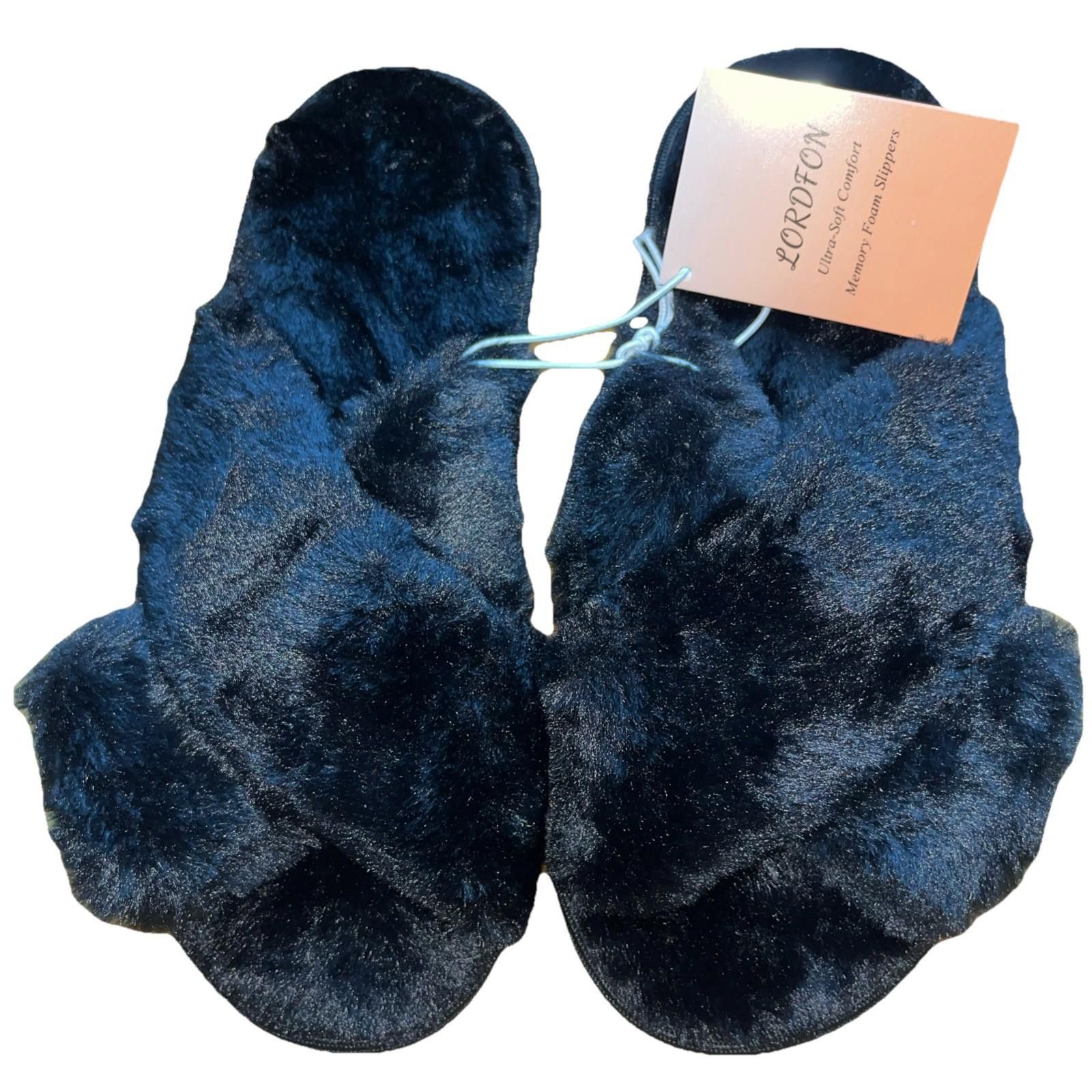 Other LORDFON Open Toe Cross Band Womens Fluffy Slip Ons Small 5/6 Size US 6 / IT 36 - 1 Thumbnail