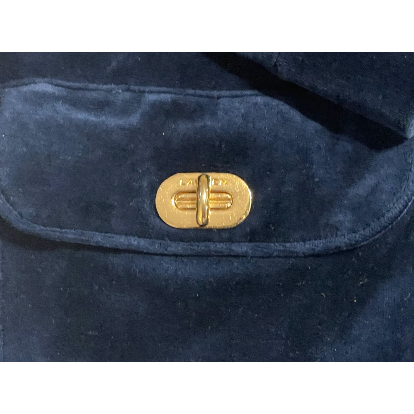 Ralph Lauren Lauren Ralph Lauren Velour Track Suit Jacket Women's Large Blue w/ Gold Full Zip Size L / US 10 / IT 46 - 3 Thumbnail