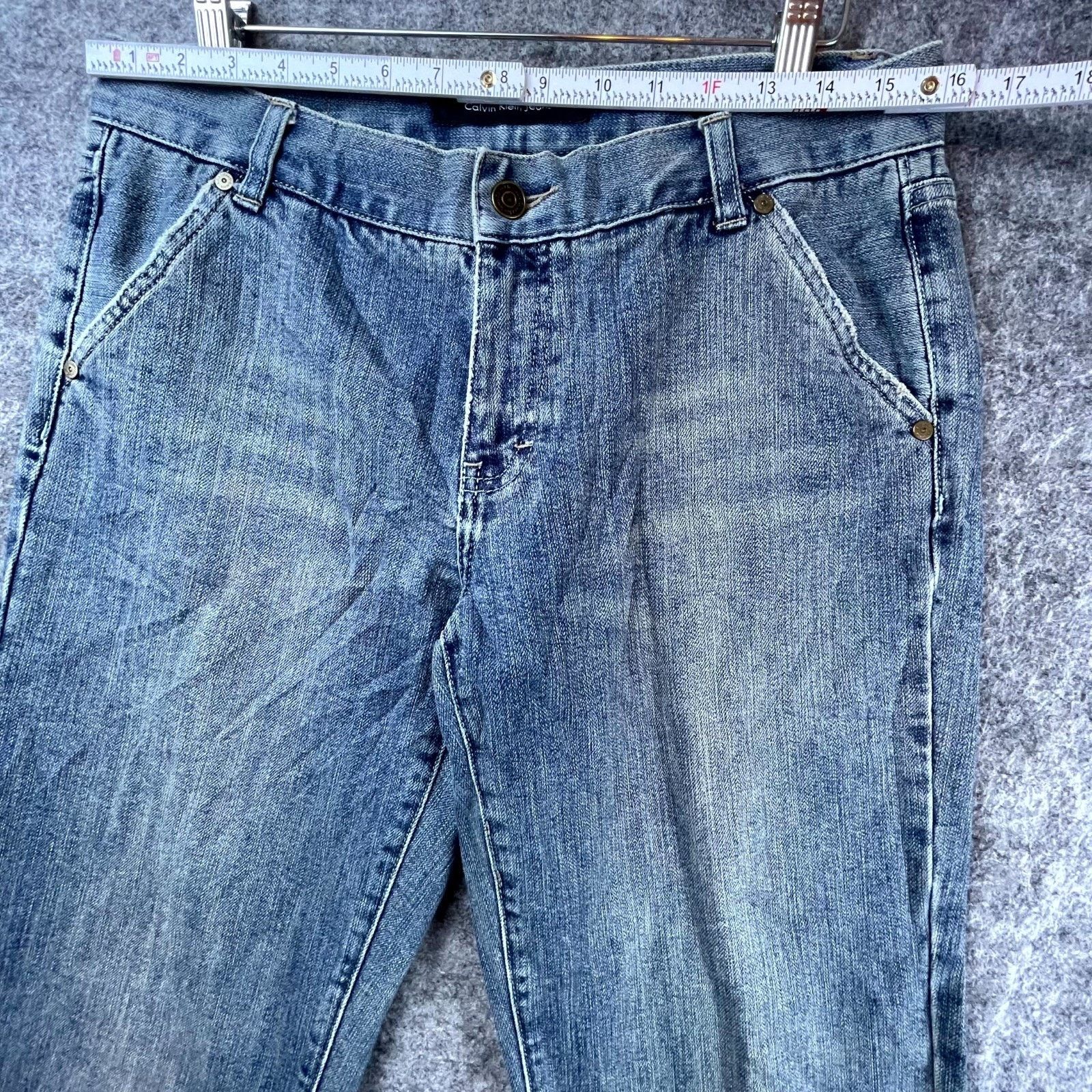 Calvin Klein VTG Calvin Klein Jeans Womens 10 Straight Embroider Trousers Size 32" / US 10 / IT 46 - 6 Thumbnail