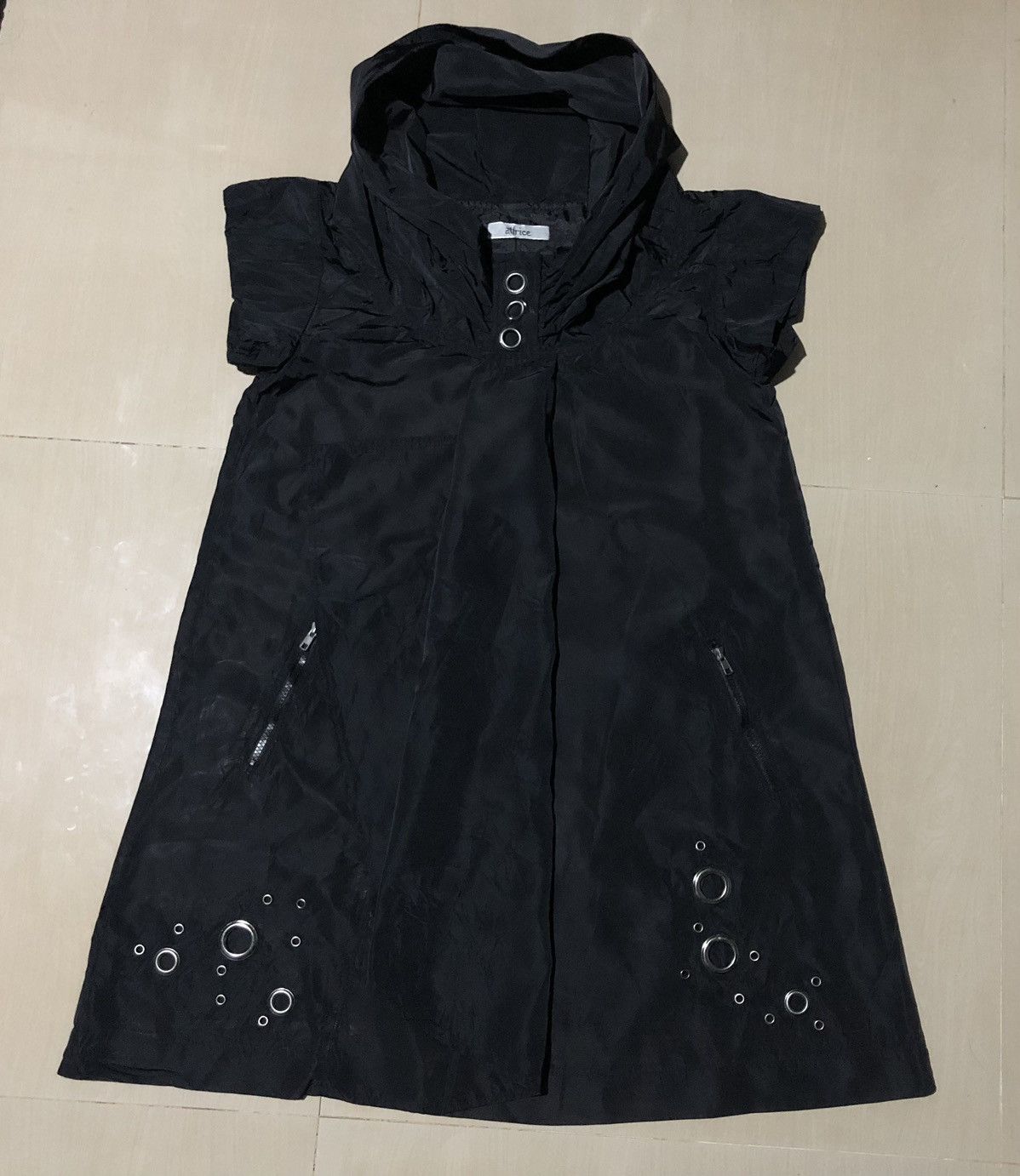 Japanese Brand In Love 2000s BLACK Hooded A- line mini dress Size M / US 6-8 / IT 42-44 - 1 Thumbnail