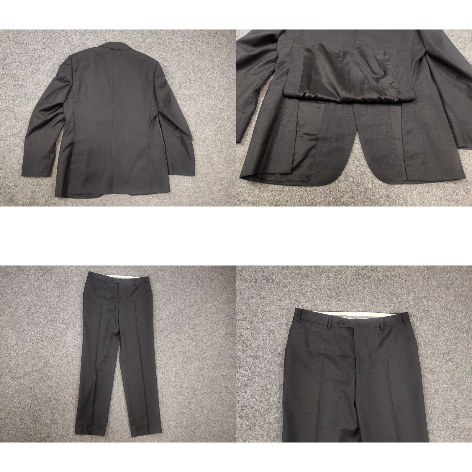 Canali Canali Italy Design 13280 / 30 slim fit 2 button Business Classic Suit Dark Gray wool fabric Size 50R - 8 Thumbnail