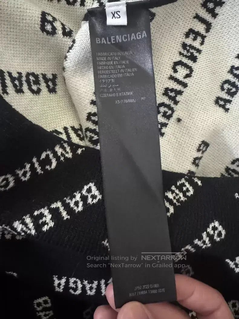 Balenciaga Black and White Bulletproof Knit Sweater