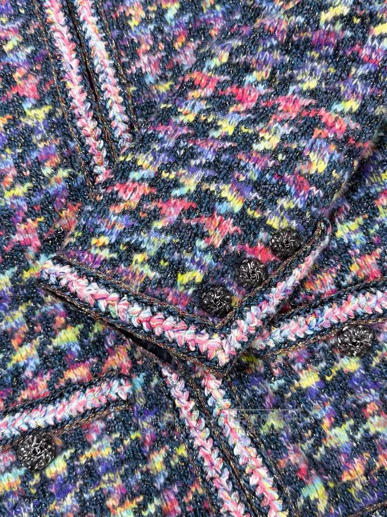 Chanel Chanel Colorful fine flashed bird grid woven tweed long-sl Size S / US 4 / IT 40 - 4 Thumbnail