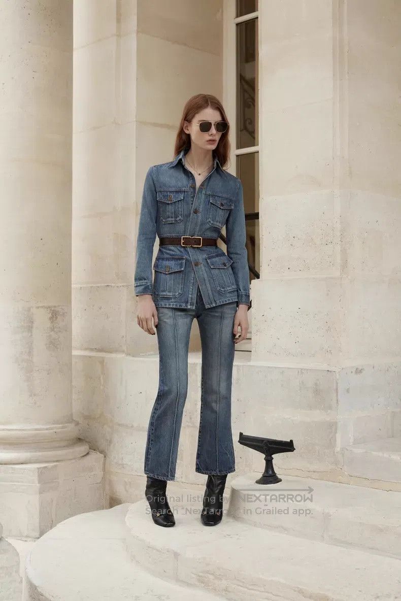 Saint Laurent Paris Saint Laurent Paris Light Blue Slim Flare Denim Jeans with Size US 29 - 8 Thumbnail
