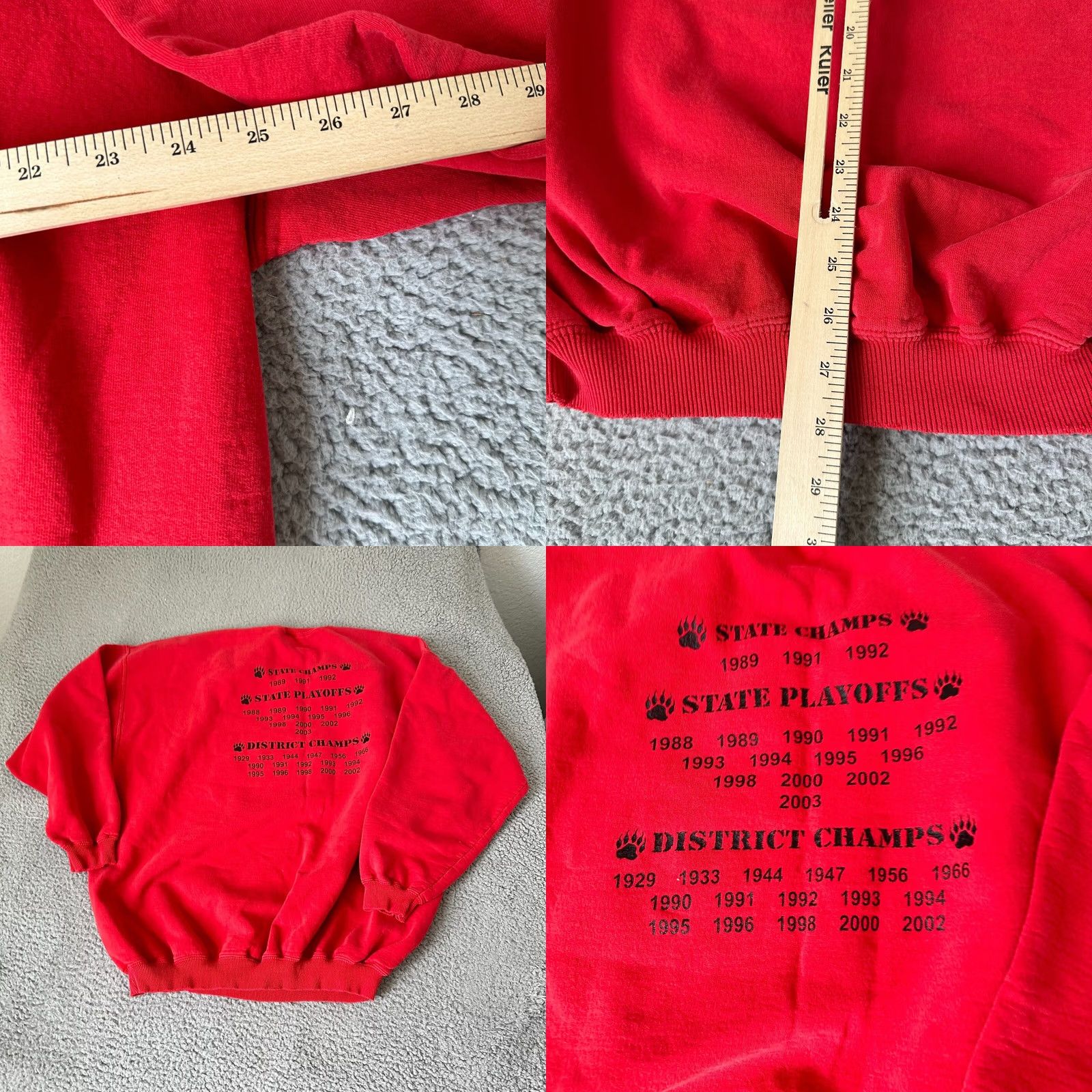 Vintage VINTAGE Football Sweatshirt Mens 2XL Red Bear Roaring Adult Pullover School Size US XXL / EU 58 / 5 - 9 Thumbnail