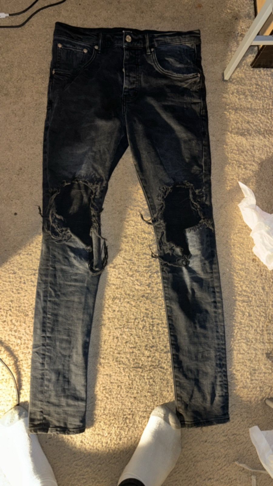 Purple Brand Black purple jeans distressed Size US 30 / EU 46 - 1 Thumbnail
