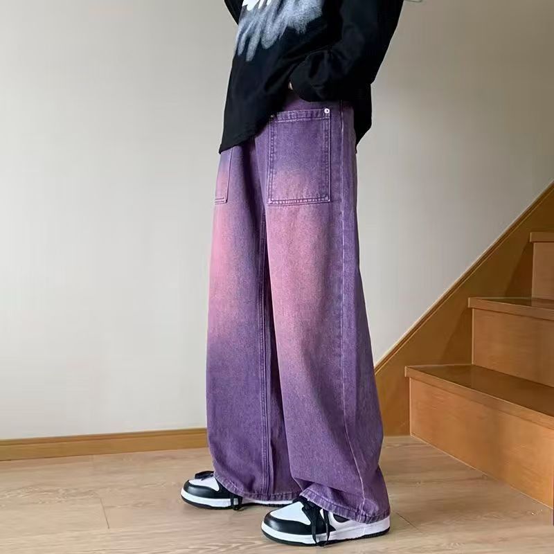 Japanese Brand × Jean Purple American street retro straight cargo jeans y2k Size US 32 / EU 48 - 4 Thumbnail