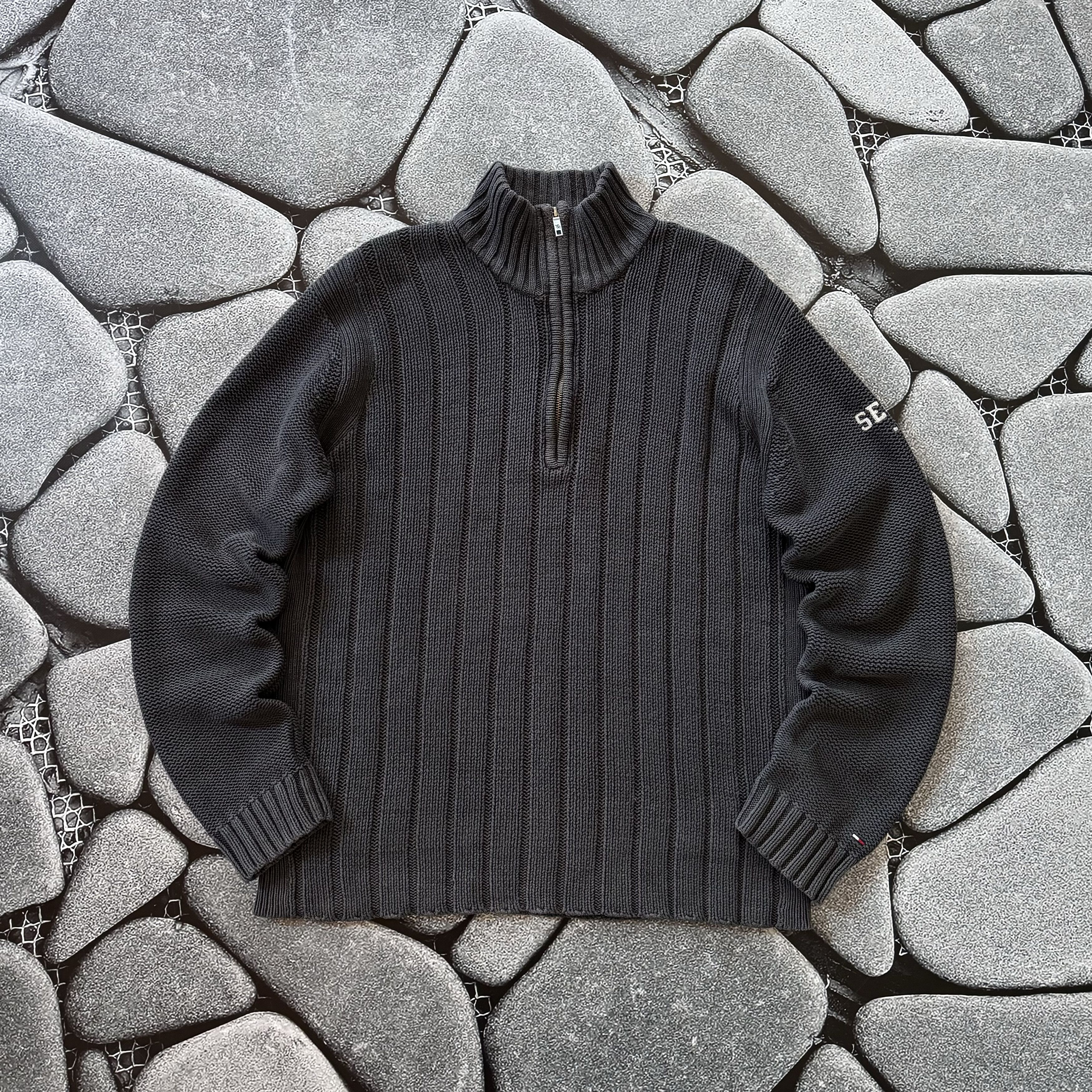 Japanese Brand × Tommy Hilfiger × Vintage TOMMY HILFIGER VINTAGE KNITTED ZIP SWEATER FADED PULLOVER Size US XL / EU 56 / 4 - 1 Thumbnail