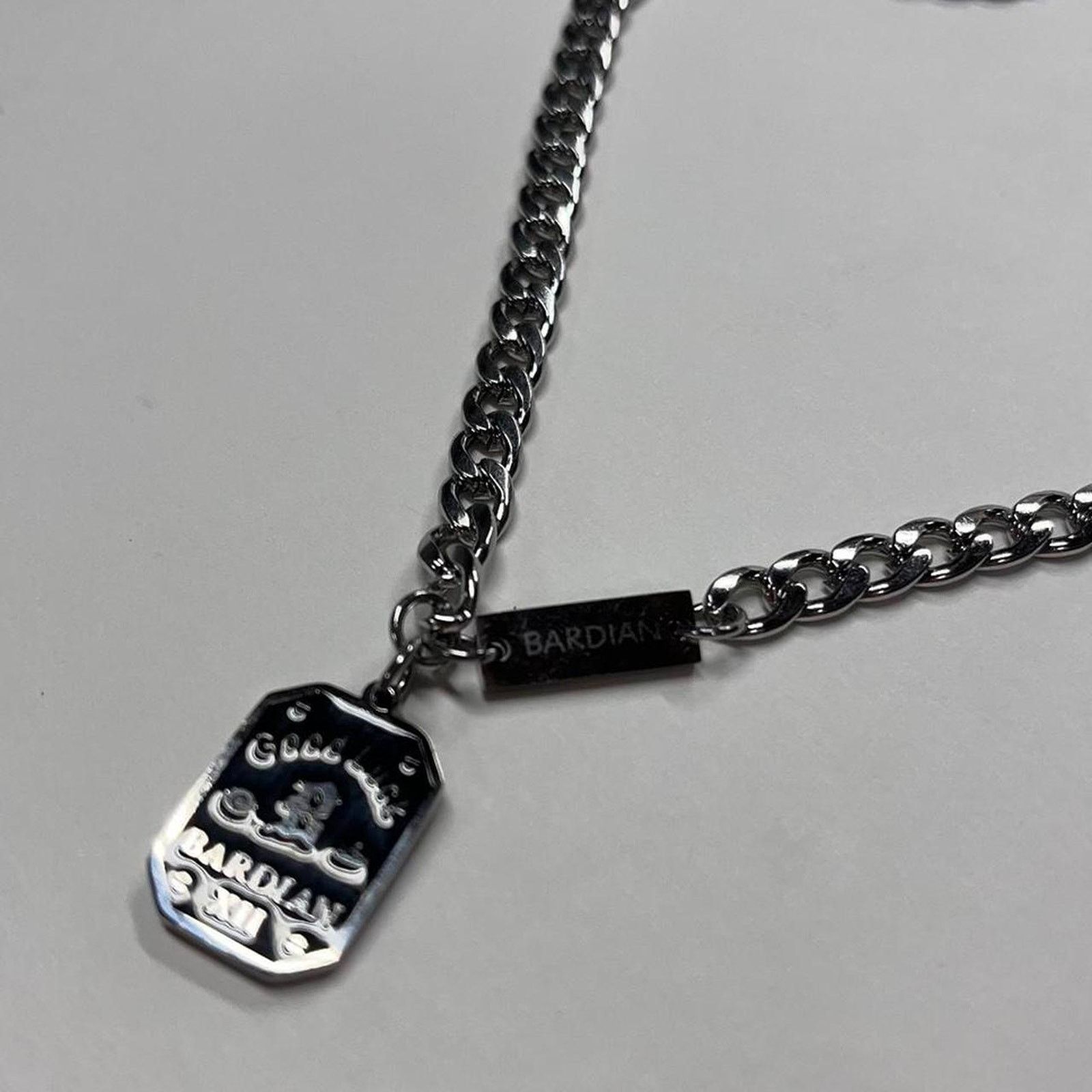 Vintage Sterling silver good luck pendant Cuban link necklace Size ONE SIZE - 4 Thumbnail