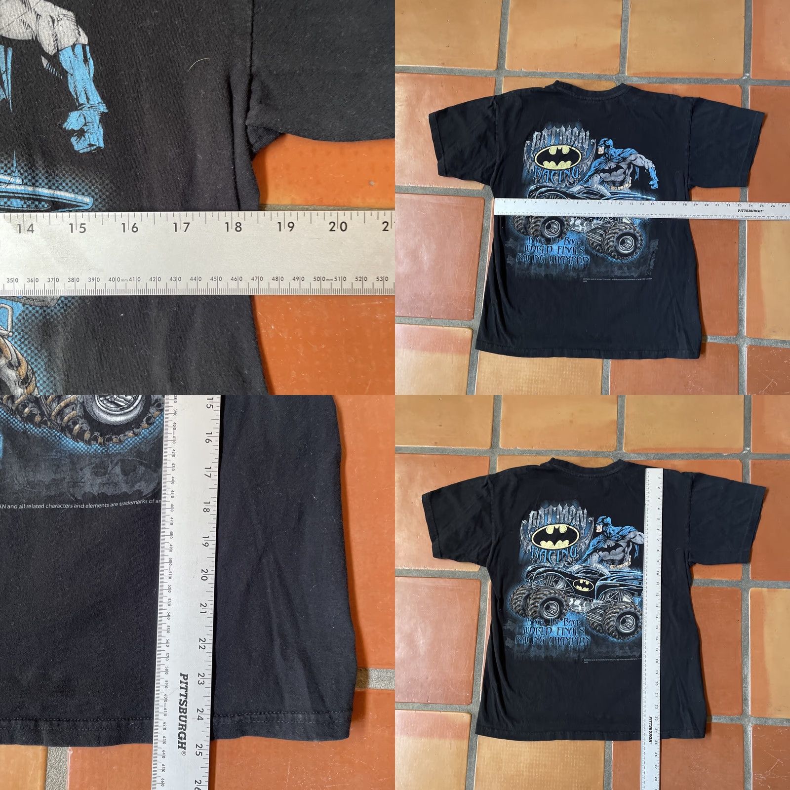 Vintage VINTAGE B&C Mens Medium Black Graphic Tee BATMAN RACING Monster Truck Tee Shirt Muskel? Size US M / EU 48-50 / 2 - 11 Thumbnail