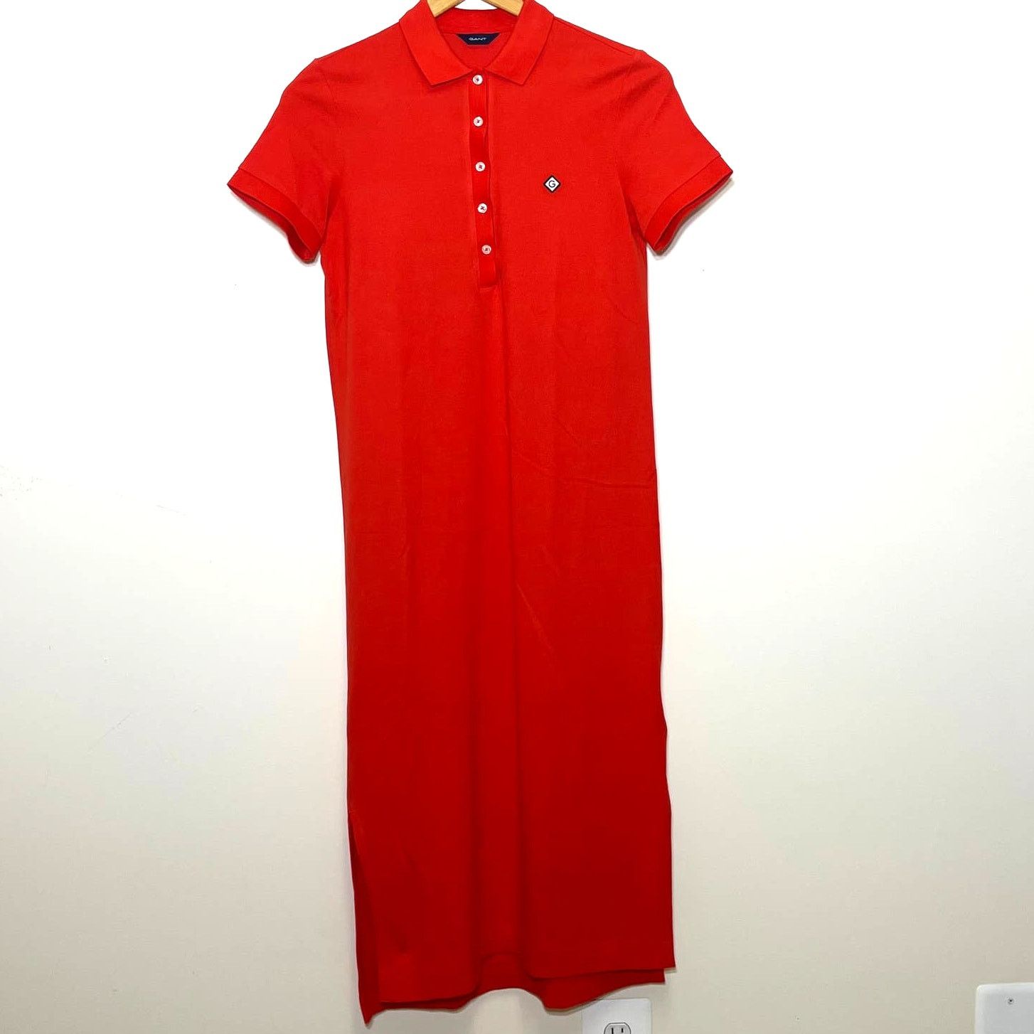 Gant Women Short Sleeve Collared Pique Polo Dress Red XS