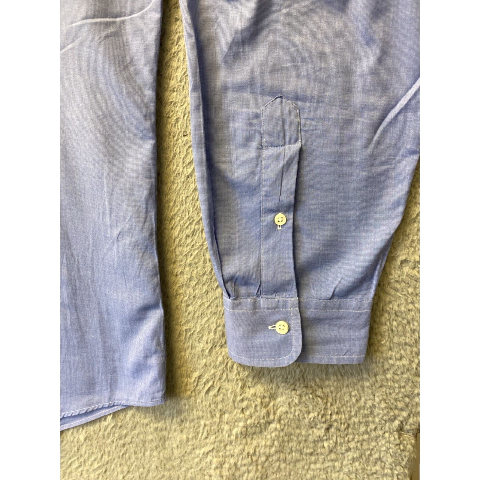 Ralph Lauren VINTAGE Ralph Lauren Cotton Men's XXL Check Long Sleeve Dress Shirt Blue Logo French Cuff 2XL Size US XXL / EU 58 / 5 - 5 Thumbnail