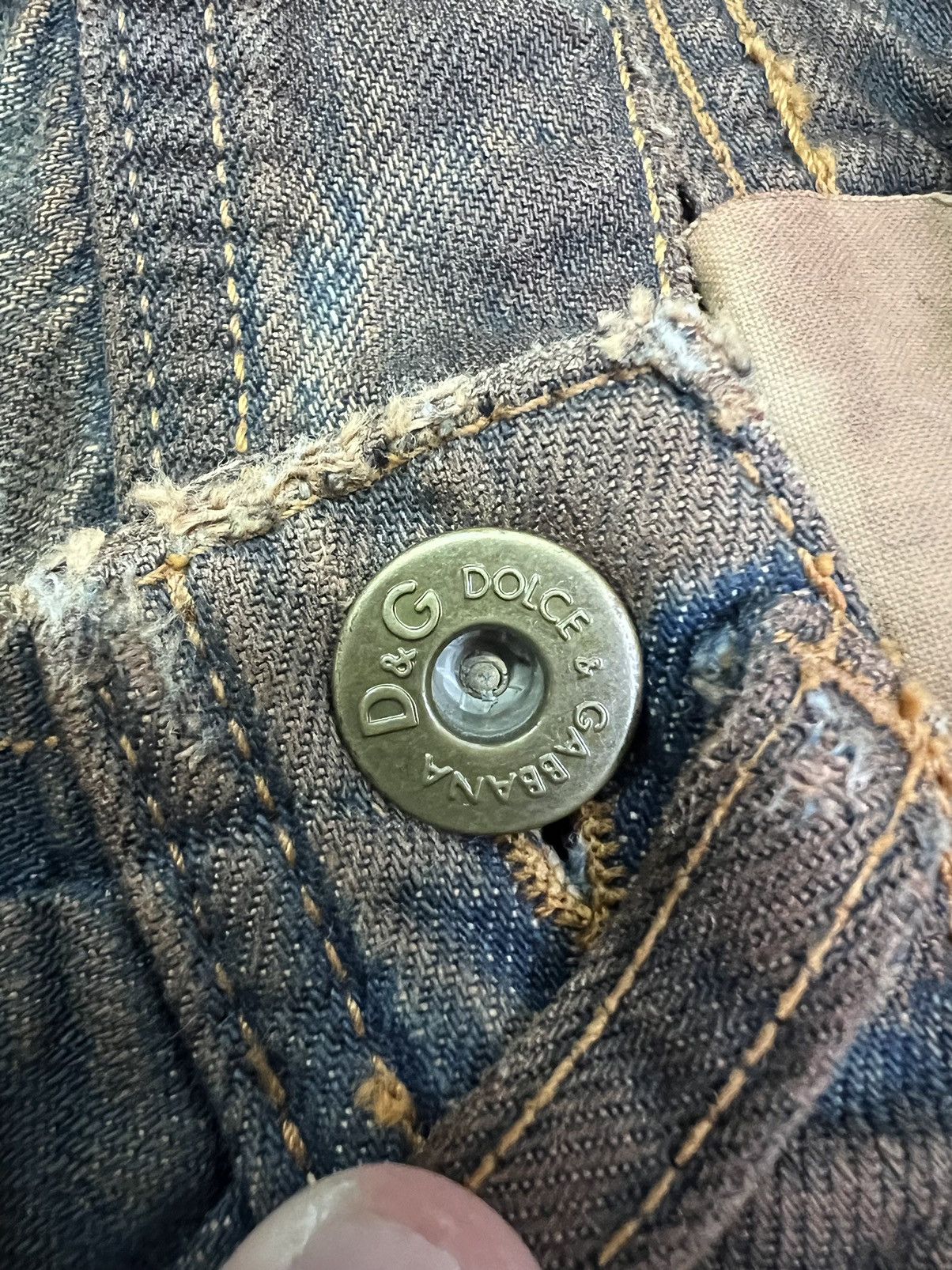Dolce & Gabbana × Vintage Dolce Gabbana sashiko distressed avant Garde y2k dg jeans Size 30" / US 8 / IT 44 - 18 Thumbnail