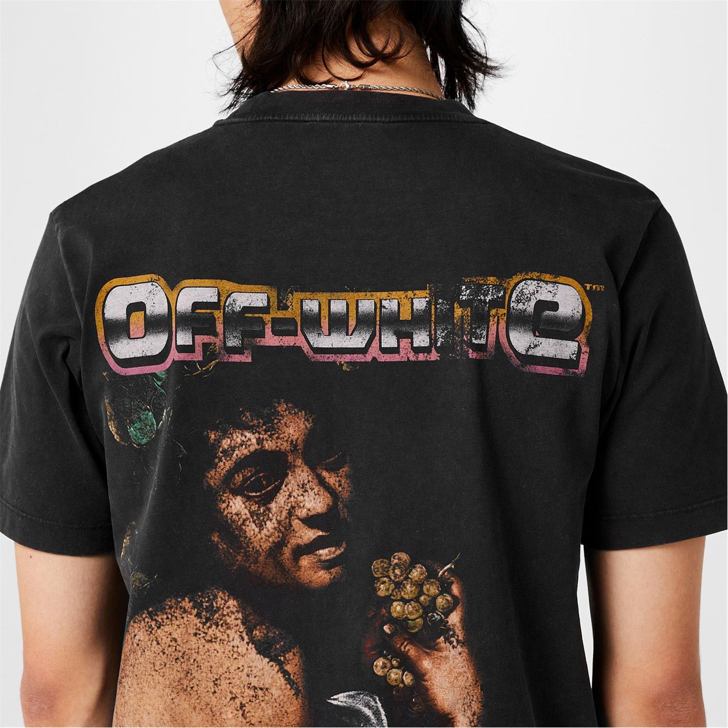Off-White o1g2r1mq0226 Digit Slim Cotton Short Sleeve T-Shirt Black Size US XXS / EU 40 - 4 Thumbnail