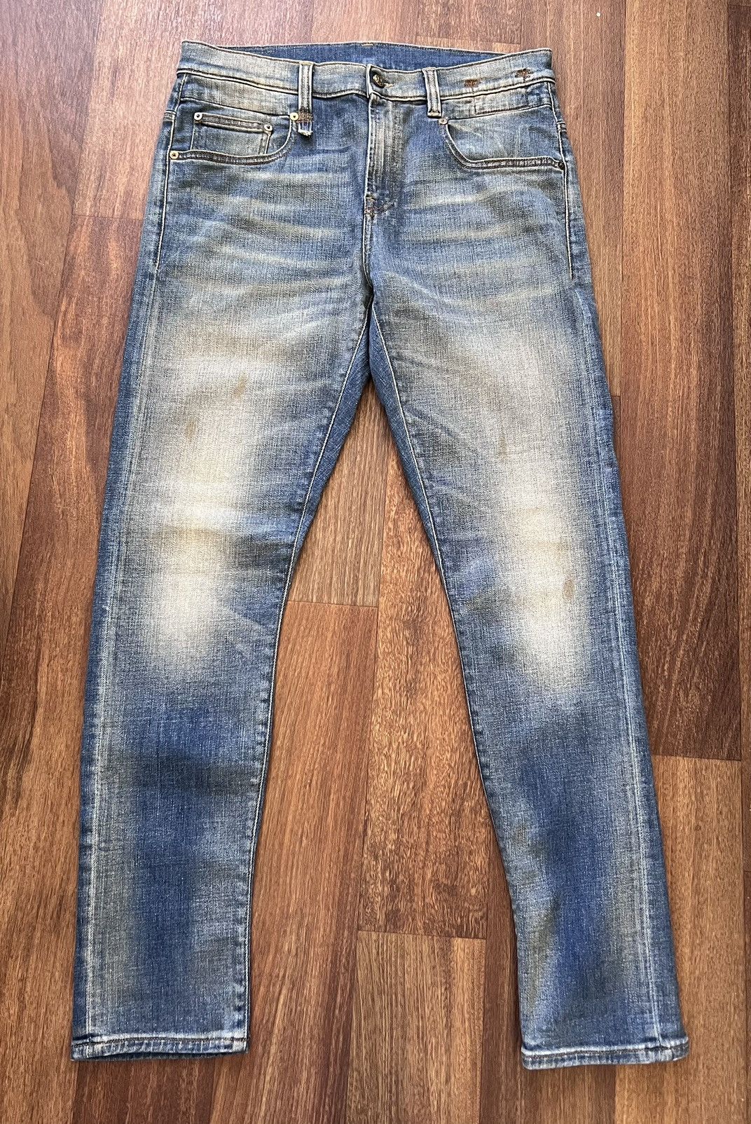 R13 Faded dirty wash SS16 Boy jeans,sz 33, Italy, worn X 2 Size US 33 - 1 Thumbnail