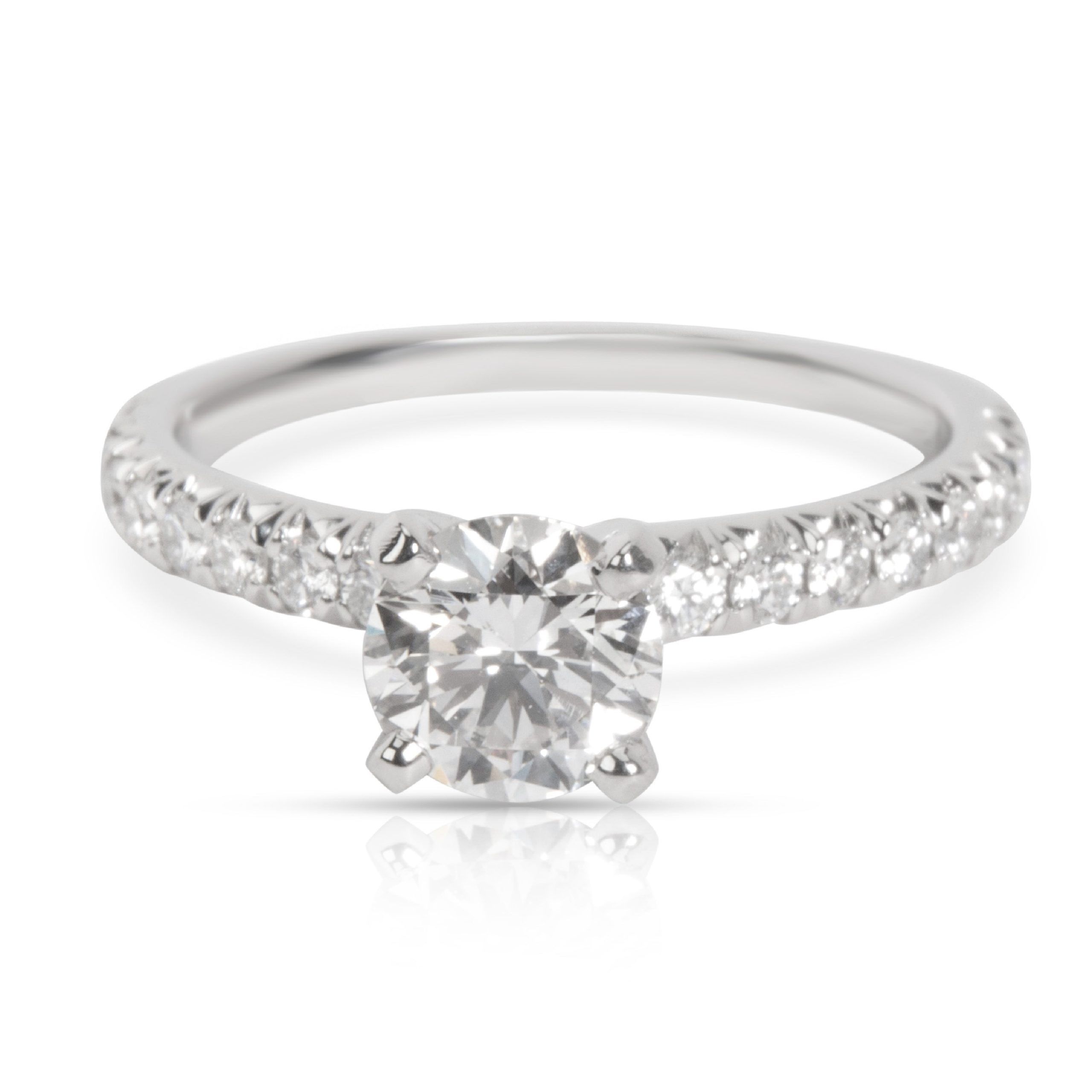 image of Tiffany Co Blue Nile Gia Certified Diamond Engagement Ring In Platinum F Vs2 0.94 Ctw, Women's