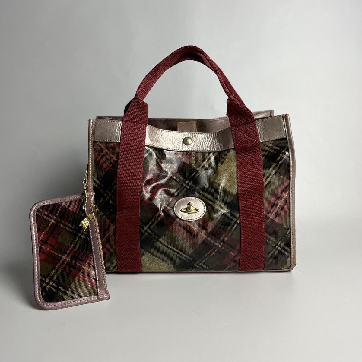 Vivienne Westwood Vivienne Westwood PVC Plastic Tartan Tote Bag with Pouch Size ONE SIZE - 1 Thumbnail